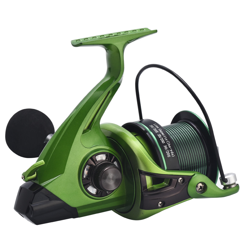 Grüne Tiefsee-Fischrollen aus Metall, Distant Wheel, Weitwurf-Floßrad, Köderwurfrollen, Spinn-Angelrolle